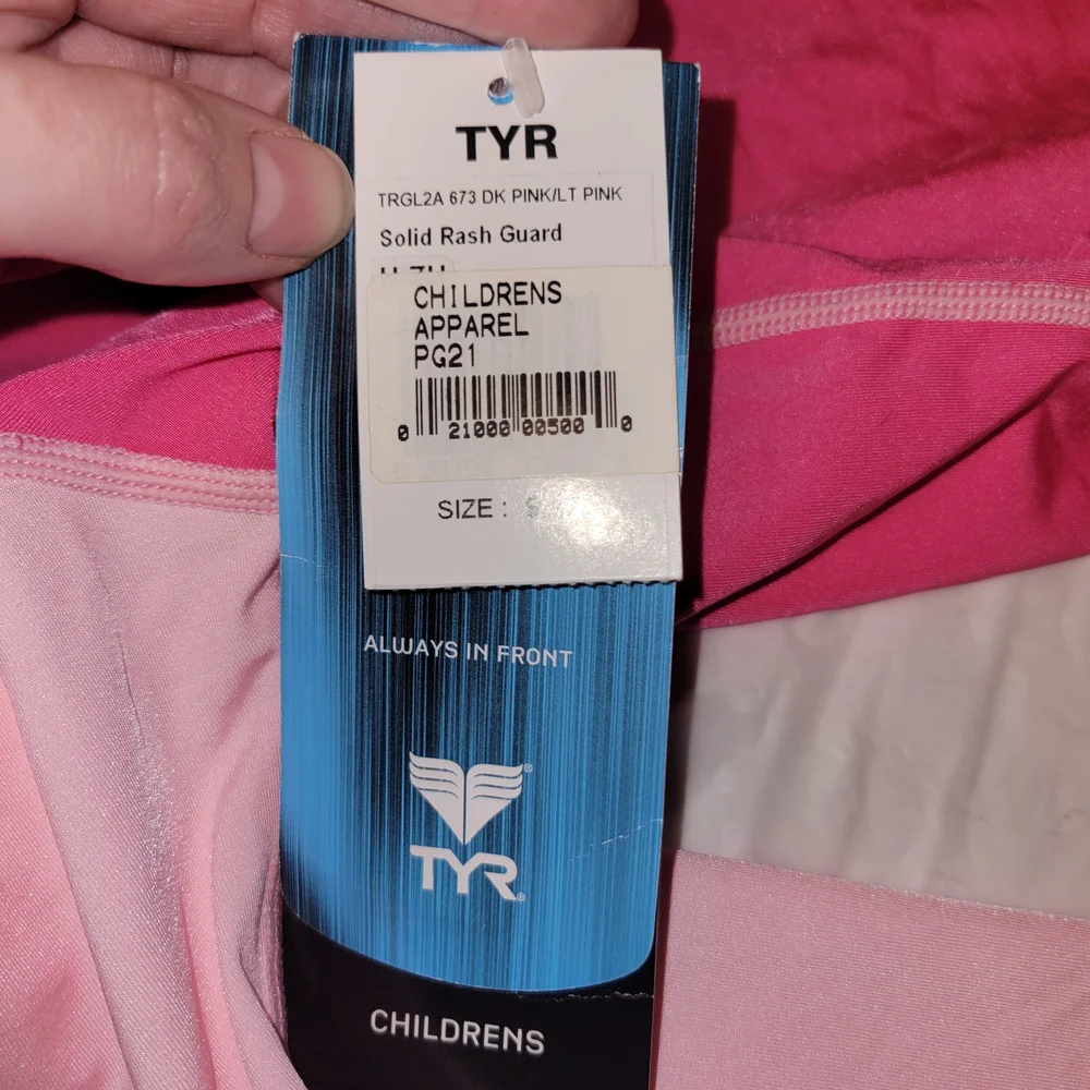 TYR Pink Rash Guard Slim Fit X2 - Picture 3 of 3